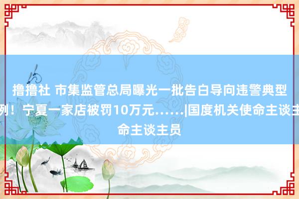 撸撸社 市集监管总局曝光一批告白导向违警典型案例！宁夏一家店被罚10万元……|国度机关使命主谈主员