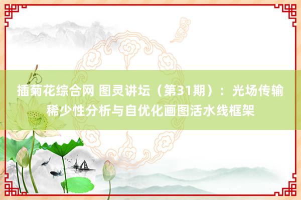 插菊花综合网 图灵讲坛（第31期）：光场传输稀少性分析与自优化画图活水线框架