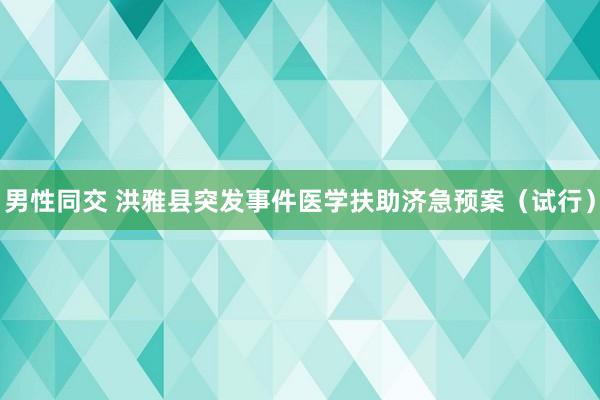 男性同交 洪雅县突发事件医学扶助济急预案（试行）