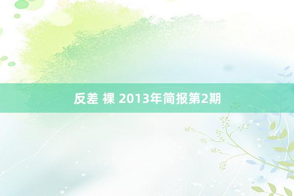 反差 裸 2013年简报第2期