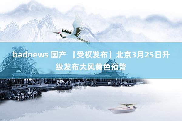 badnews 国产 【受权发布】北京3月25日升级发布大风黄色预警