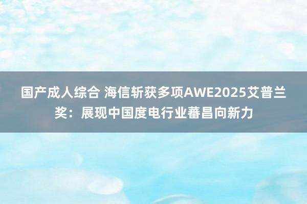国产成人综合 海信斩获多项AWE2025艾普兰奖：展现中国度电行业蕃昌向新力