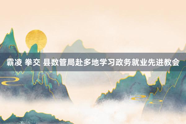 霸凌 拳交 县数管局赴多地学习政务就业先进教会