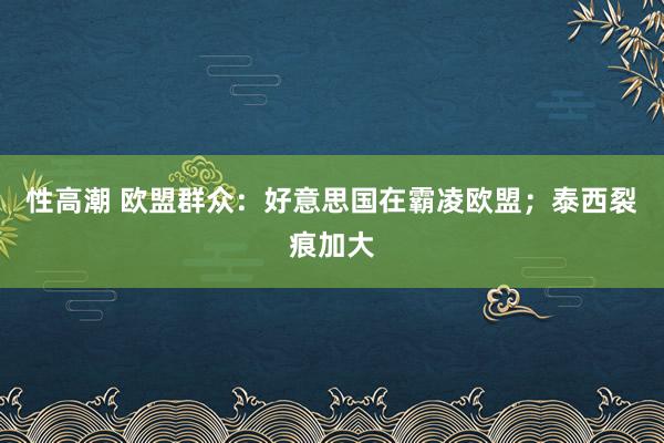 性高潮 欧盟群众：好意思国在霸凌欧盟；泰西裂痕加大