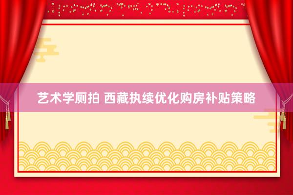 艺术学厕拍 西藏执续优化购房补贴策略