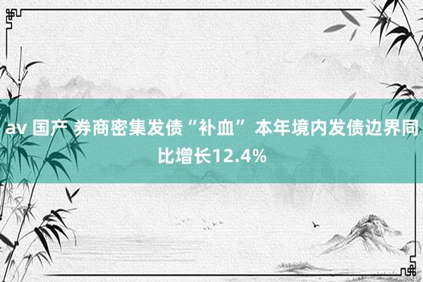 av 国产 券商密集发债“补血” 本年境内发债边界同比增长12.4%