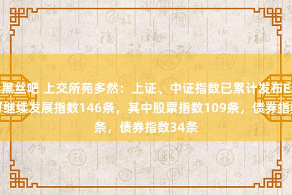 黑丝吧 上交所苑多然：上证、中证指数已累计发布ESG等可继续发展指数146条，其中股票指数109条，债券指数34条