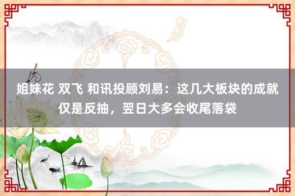 姐妹花 双飞 和讯投顾刘易：这几大板块的成就仅是反抽，翌日大多会收尾落袋